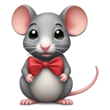 Cute rat with bow sticker