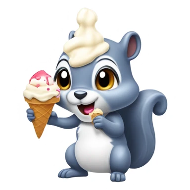 squirrel eating ice cream sticker