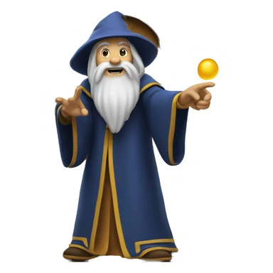 wizard pointing at a open door sticker