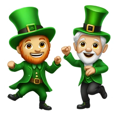 Leprechaun and Santa dance sticker