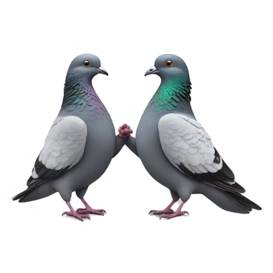two pigeons giving handshake  sticker