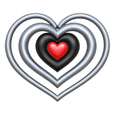 Heart being pulled into a tiny black hole sticker