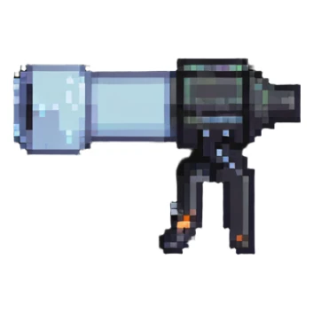 a cannon made of glass, transparent, fragile sticker