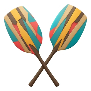Two overlapping paddles crossed together sticker