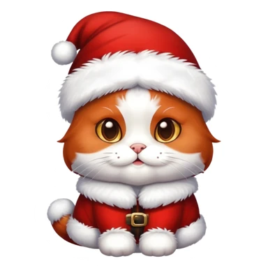 chat multicouleur avec un deguisement de pere noel sticker