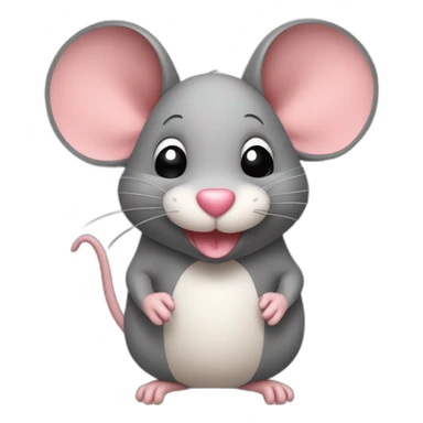 happy rat with a heart in it's hand sticker