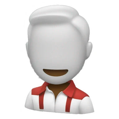 Un chico de pelo castaño con camisa negra y chaqueta roja con cuadros negros sticker