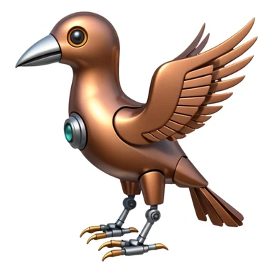 bronse robotic bird sticker