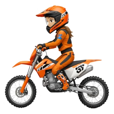 Motocross ktm orange dirt bike with 5”1’ girl on it sticker