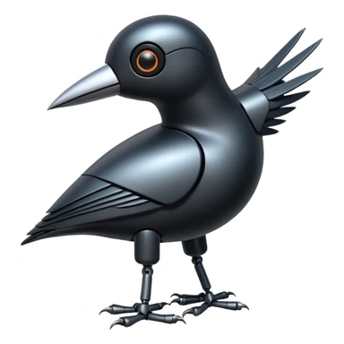 black robotic bird sticker