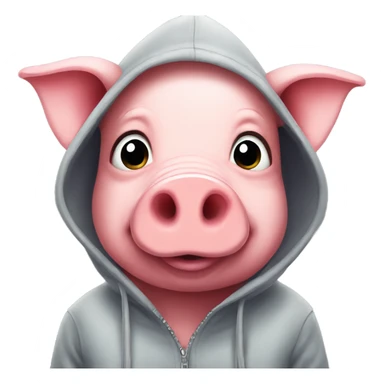 Pig wearing a hoodie  sticker