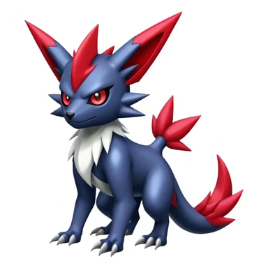 Cool Edgy Shiny Digimon-Weavile-Absol-Zoroark-Zangoose-hybrid full body sticker