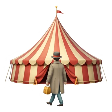 A person waking away from a circus big top  sticker