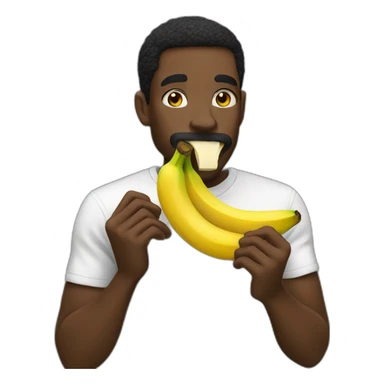 Black men eat banana sticker