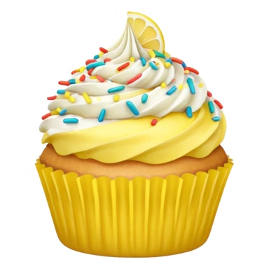 lemon cupcake with sprinkles sticker