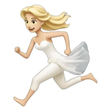 Blonde Bride running sticker