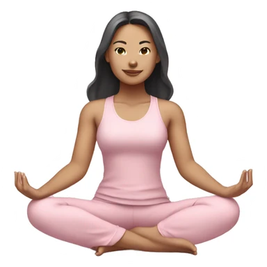 asian yoga girl light pink clothes  sticker
