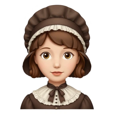 victorian lady face with brown hair sticker