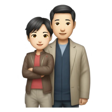 Li Hongzhi and XI jinpin, two human mentors, arm in arm，team up sticker
