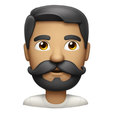 Man with black hair and a mustache drinking a beer sticker