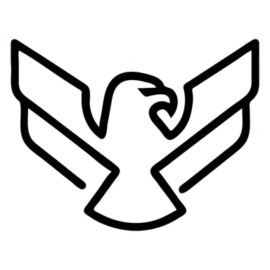 Atreides symbol from Dune, abstract hawk silhouette, futuristic and sleek, no text sticker