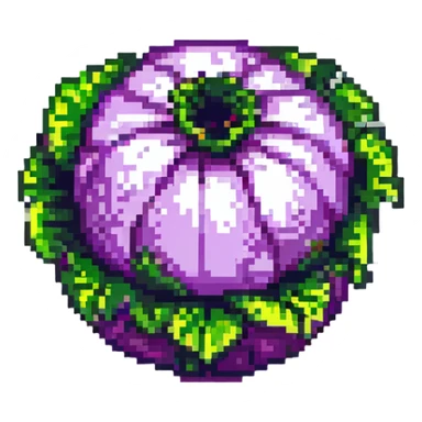 red cabbage, simple and colorful pixel art sticker