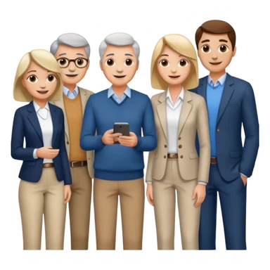 Millions of young people, adults and seniors in casual clothing at an afterwork meeting sticker