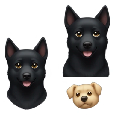 black schipperke that only have black short hair and who wears a bmw sign on his neck  sticker