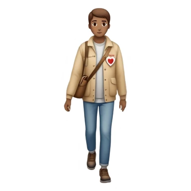 The image shows a person across a foggy bridge, a personal journey, emotional tones. In their hands, they carry symbolic tools labeled “Compassion” and “Forgiveness,” suggesting healing after emotional pain-- hearts sticker