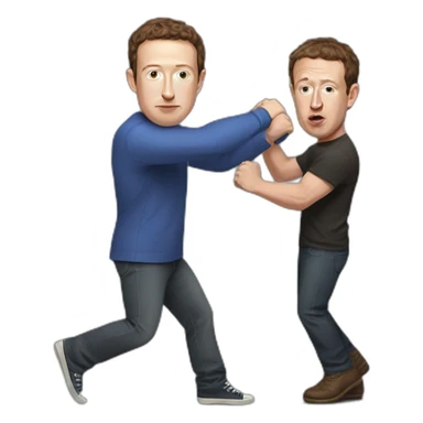 Mark Zuckerberg fighting Elon musk sticker