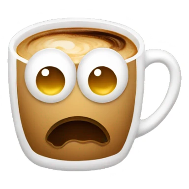 espresso with sad a face  sticker