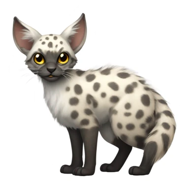 Modern Feral Rare Fantasy Vernid-Trico-species by LiLaiRa, random markings, tufted tail, tufted ears, full body sticker