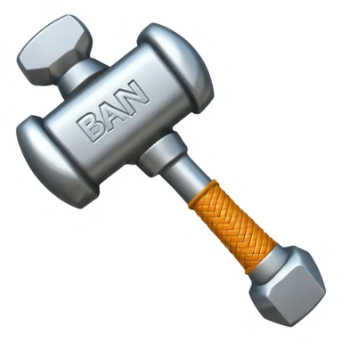 Banhammer with Text BAN! sticker