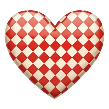 red and white gingham heart vintage  sticker