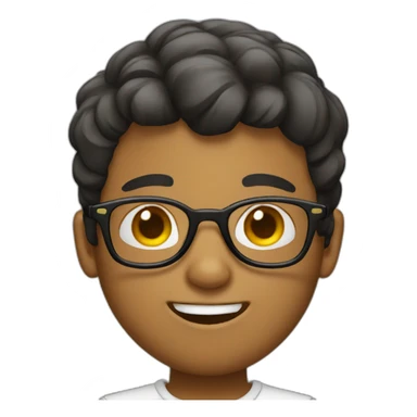 Boy with glasses winking sticker