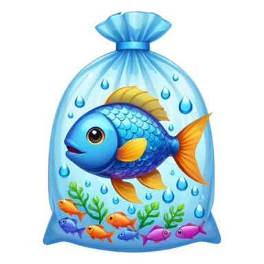 1 ios  fish inside a plastic bag sticker
