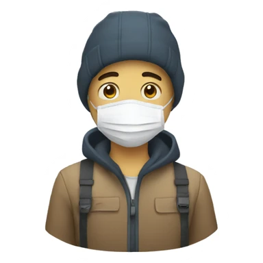 guy with covid mask sticker