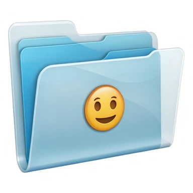 A **simple emoji-style icon** of a **transparent white plastic folder**, minimal and clean, with **rounded corners**, subtle translucency, soft shading, and a **small Choliseo de Puerto Rico arena symbol** on the front.
 sticker