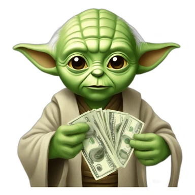 yoda giving cash sticker