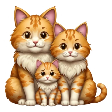 same but with 2 large cats and 2 kittens sticker