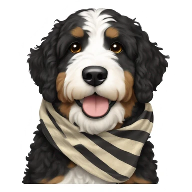 Bernedoodle with purdue scarf sticker