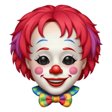 Clown  closed eyes  sticker