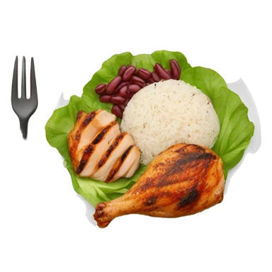 Grilled chicken with rice, red beans and salad sticker