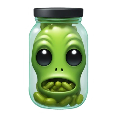 alien head in a pickle jar sticker