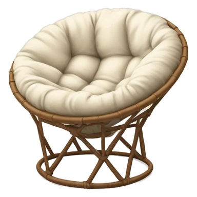 Light brown Papasan chair with cream cushion  sticker