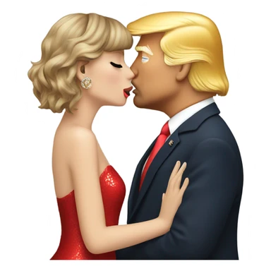Trump and Taylor Swift kissing sticker