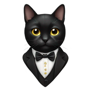 black cat with bow tie sticker