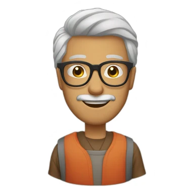 Glasses and semi Boul man sticker