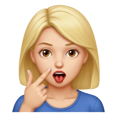 biting her finger sticker