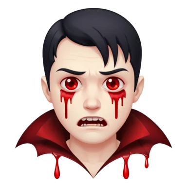 tired vampire guy crying blood. sticker